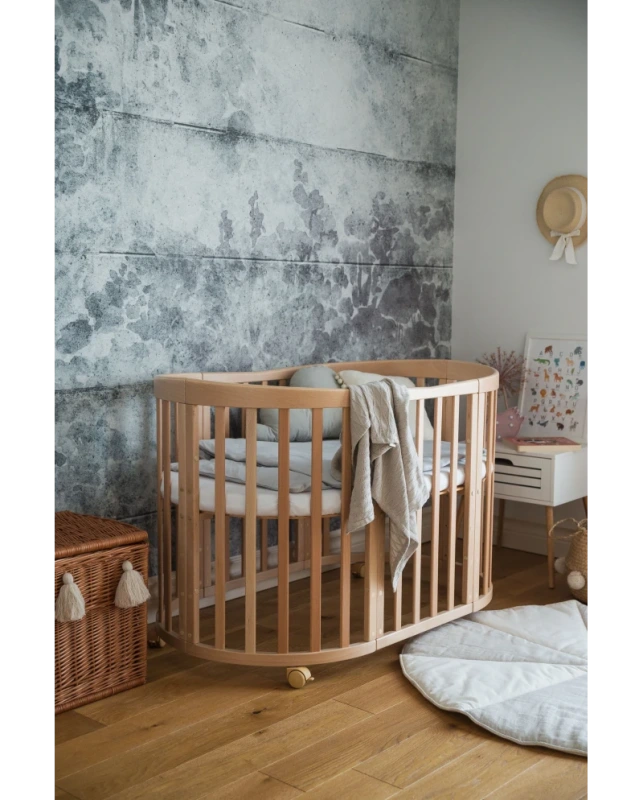 Rastúca postieľka pre bábätká 7v1 oval s matracom - PRíRODNÁ 8