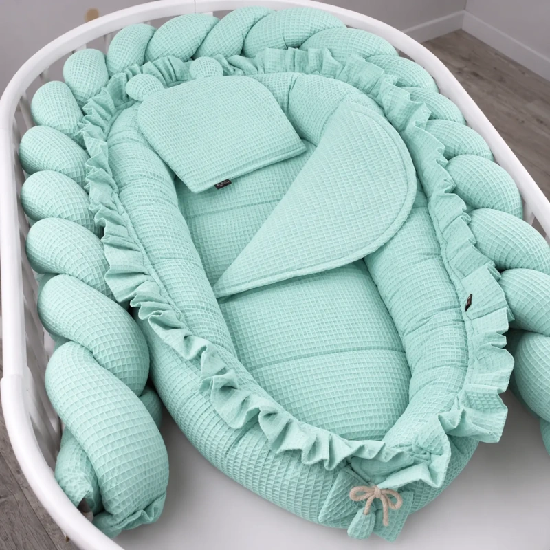 Hniezdo do postieľky bavlna wafle - MINT 1