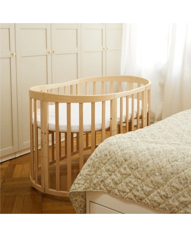 Rastúca postieľka pre bábätká 7v1 oval s matracom - PRíRODNÁ 1