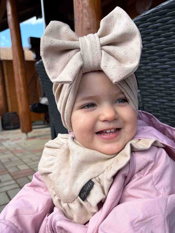 Turban s Mašľou pointelle - LATTE 1