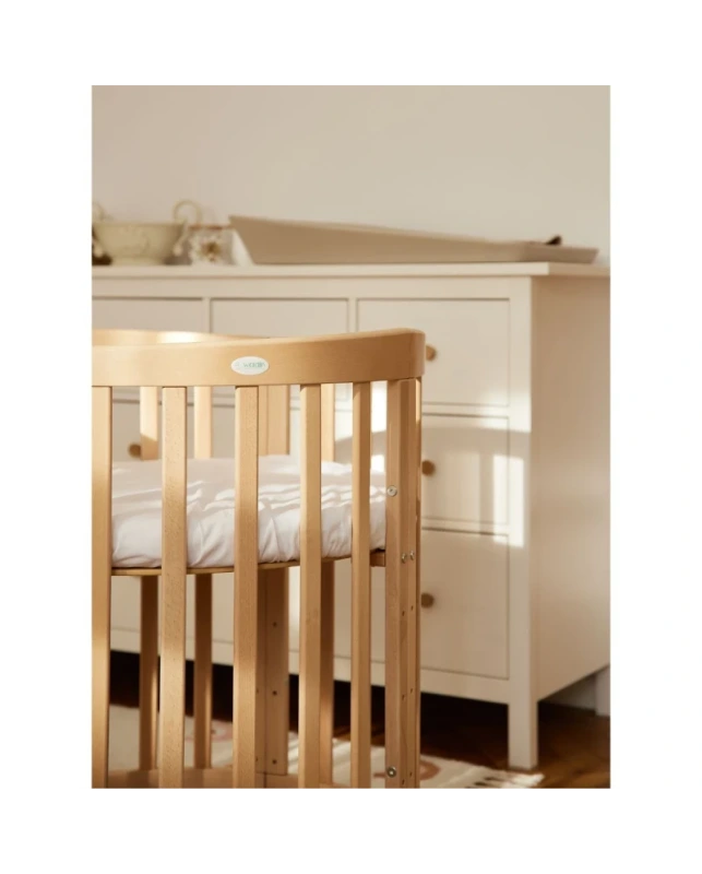 Rastúca postieľka pre bábätká 7v1 oval s matracom - PRíRODNÁ 9