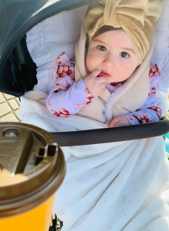 Detská čiapka Turban s Mašľou Velvet - MOCCA 1