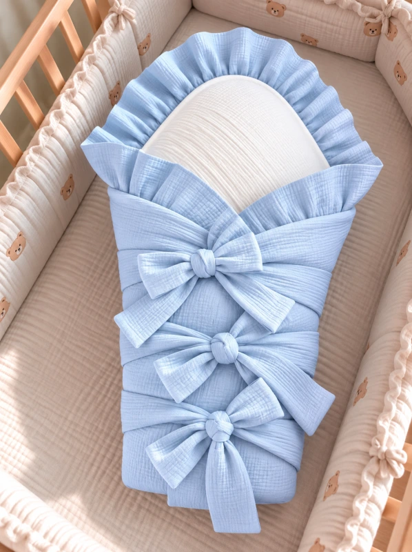 Obliečka na páperovú zavinovačku 100x100cm – Mušelínová Baby Blue
