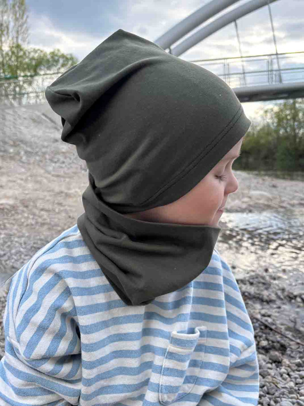 Nákrčník pre deti bavlna - ARMY GREEN 4