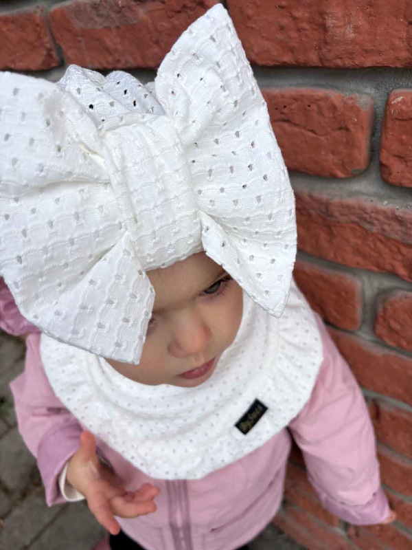 Čiapka Turban s mašľou - MADEIRA BIELA