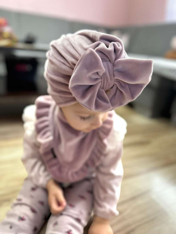 Nákrčník pre deti, velvet - RUŽOVÝ 3