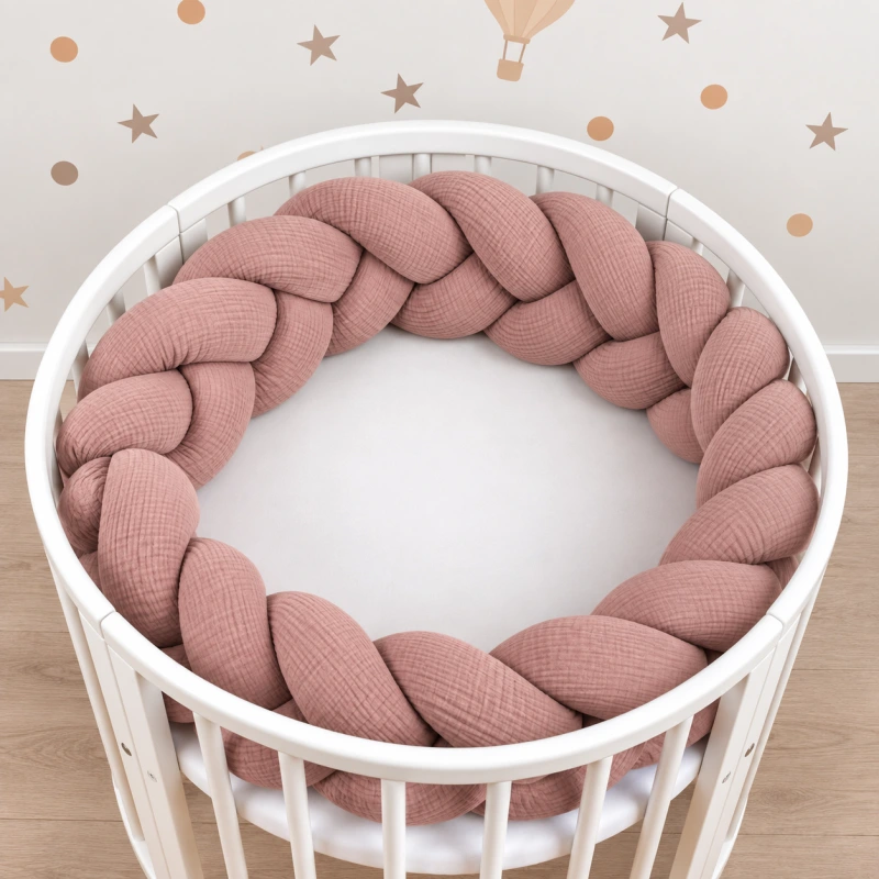 Pletenec do postieľky Mušelín DUSTY ROSE