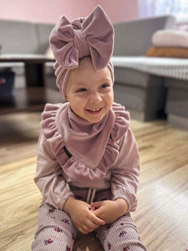 Nákrčník pre deti, velvet - RUŽOVÝ 5