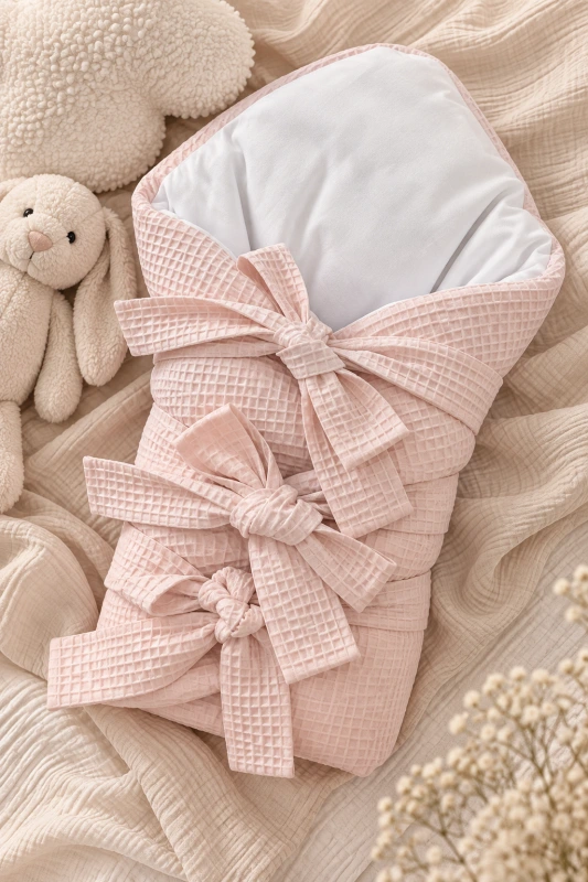 Obliečka na páperovú zavinovačku 100 x 100cm - Wafle Ružová