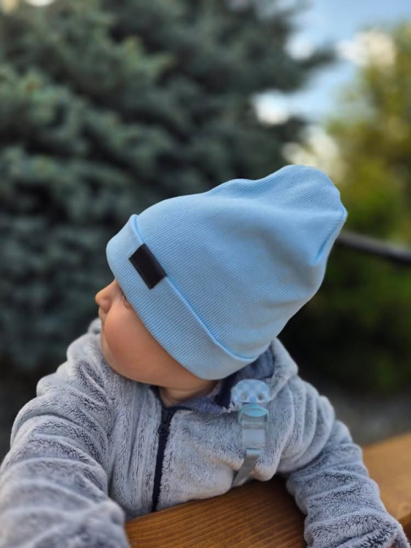 Čiapka Rebrovaná bavlna, BABY BLUE 8