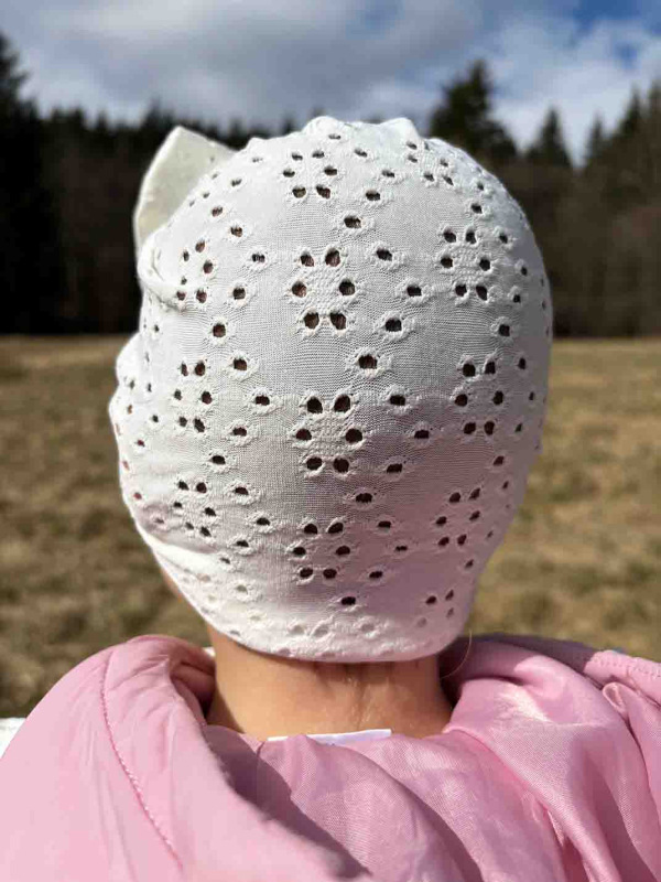 Čiapka Turban s mašľou - MADEIRA SMOTANOVÁ 4