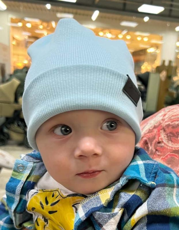 Prechodná detská čiapka Rebrovaná bavlna, BABY BLUE 4