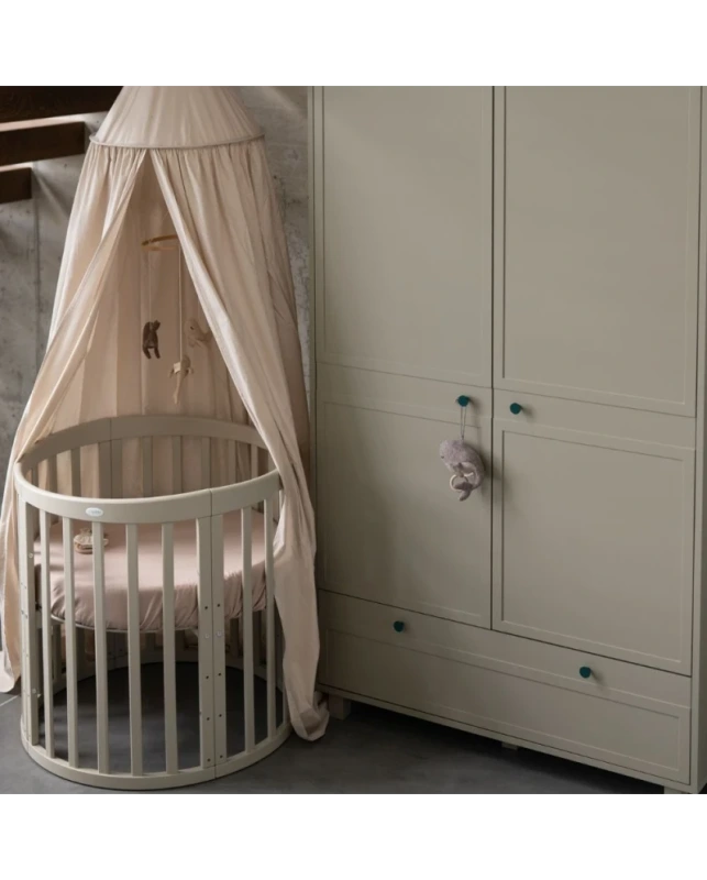 Rastúca postieľka pre bábätká 7v1 oval s matracom - OLIVOVÁ 1