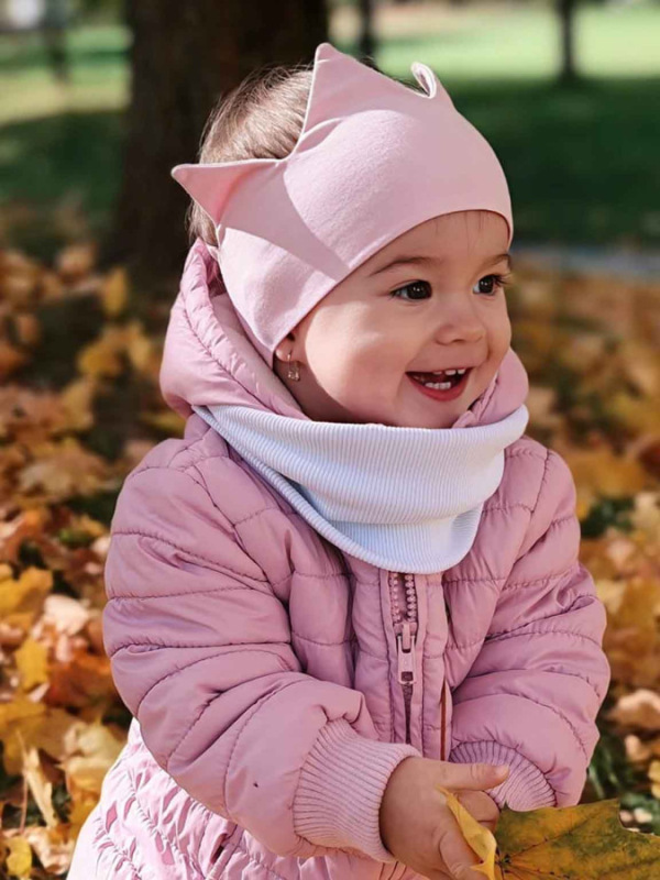 Nákrčník pre deti, rebrovaná bavlna - BIELA 3