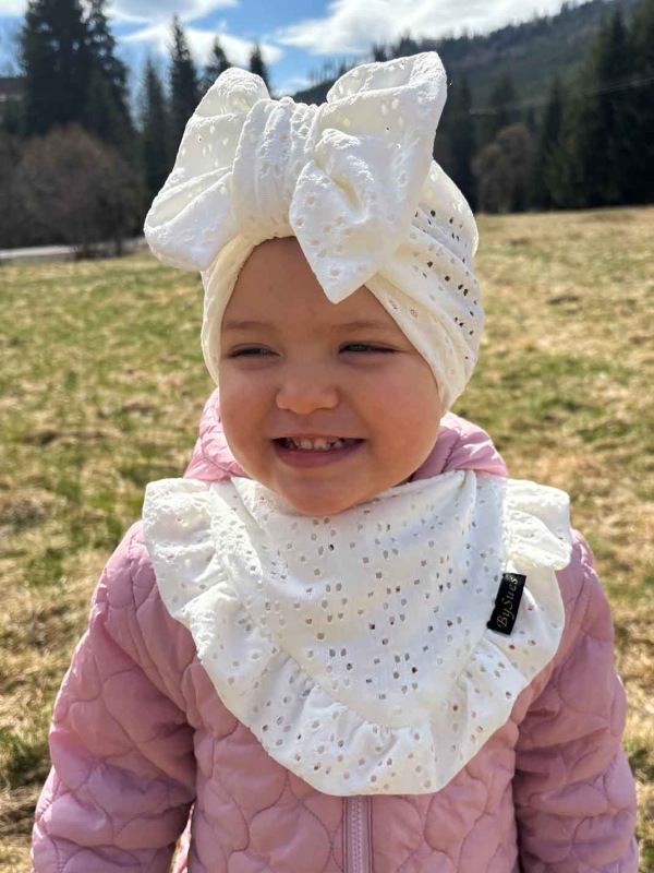 Čiapka Turban s mašľou - MADEIRA SMOTANOVÁ 5