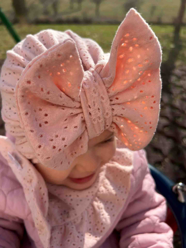 Čiapka Turban s mašľou - MADEIRA PEACH 2