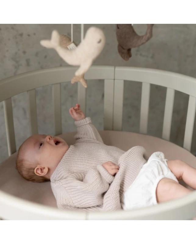 Rastúca postieľka pre bábätká 7v1 oval s matracom - OLIVOVÁ 7