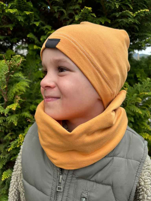 Nákrčník pre deti bavlna - HORČICOVÁ