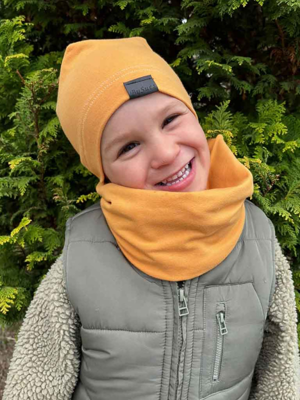 Nákrčník pre deti bavlna - HORČICOVÁ 2