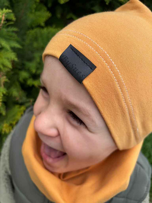 Nákrčník pre deti bavlna - HORČICOVÁ 1