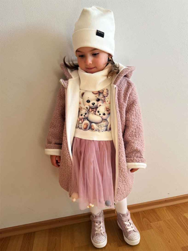 Prechodná detská čiapka Rebrovaná bavlna, SMOTANOVÁ. 3