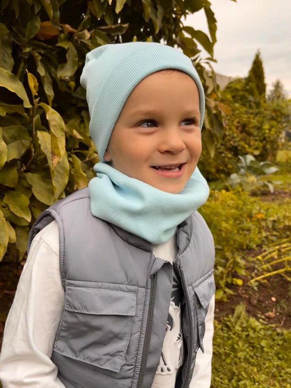 Nákrčník pre deti, rebrovaná bavlna - BABY BLUE 1