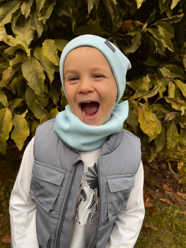 Nákrčník pre deti, rebrovaná bavlna - BABY BLUE 3