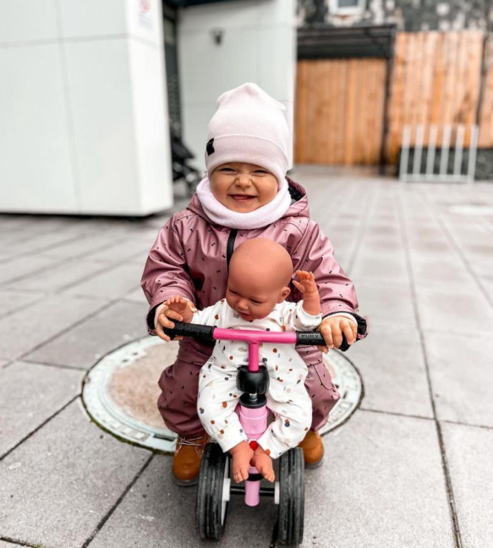 Prechodná detská dvojvrstvová čiapka PUDROVÁ 7