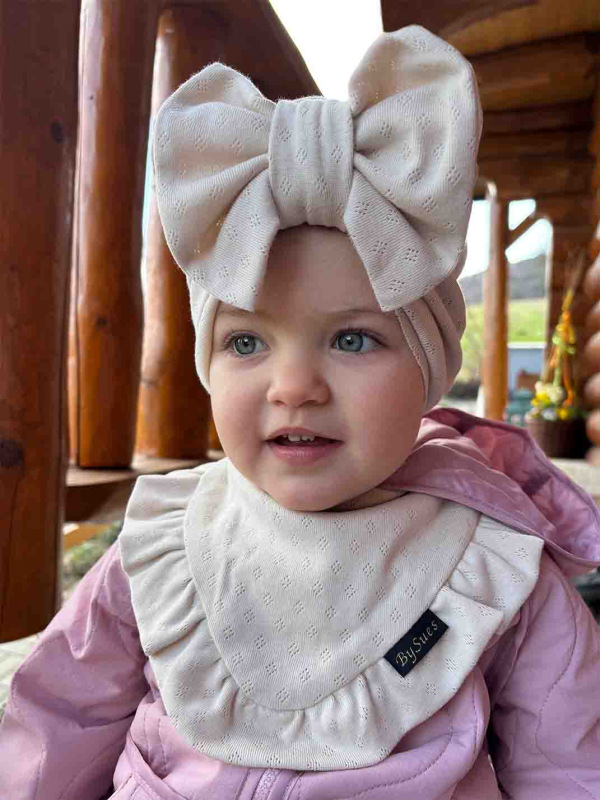 Turban s Mašľou pointelle - CAPPUCINO 2