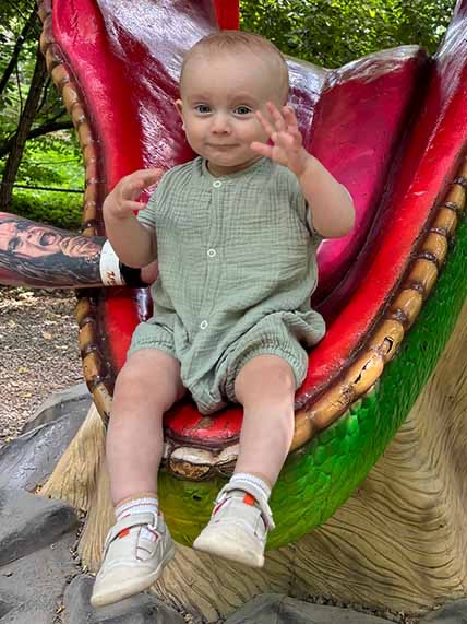 Rampersy Mušelín s cvokmi, farba MOSS GREEN 20