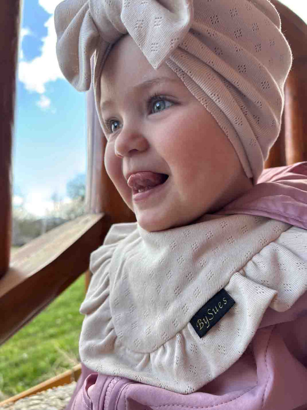 Turban s Mašľou pointelle - CAPPUCINO 3