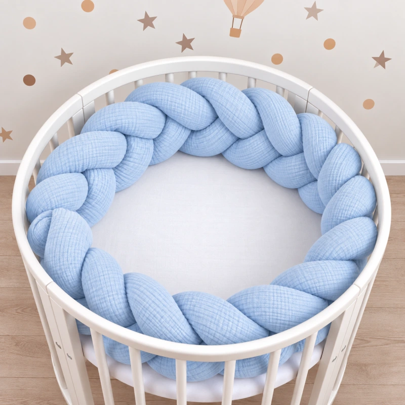 Pletenec do postieľky Mušelín BABY BLUE