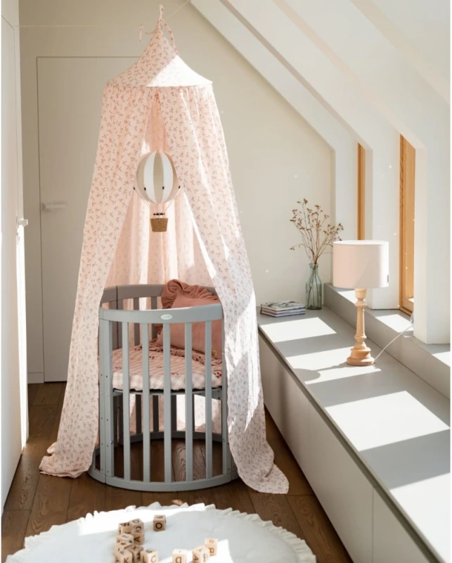 Rastúca postieľka pre bábätká 7v1 oval s matracom - SIVÁ 5