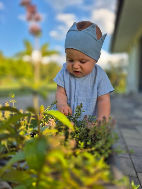Rampersy Mušelín s cvokmi, farba BABY BLUE 8