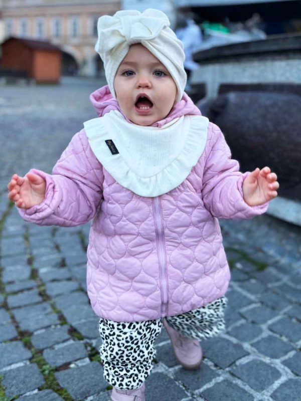 Turban s Mašľou Madeira detská čiapka SMOTANOVÁ 8