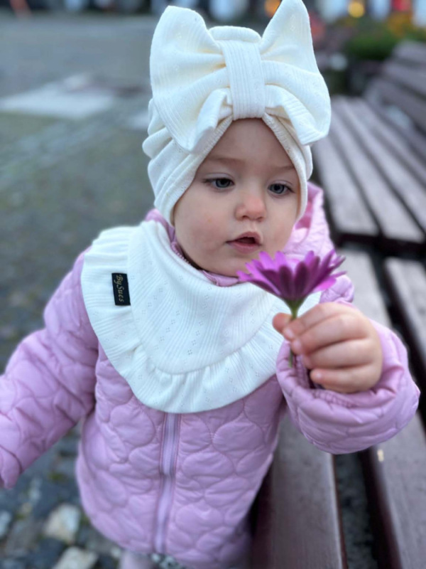 Turban s Mašľou Madeira detská čiapka SMOTANOVÁ 9