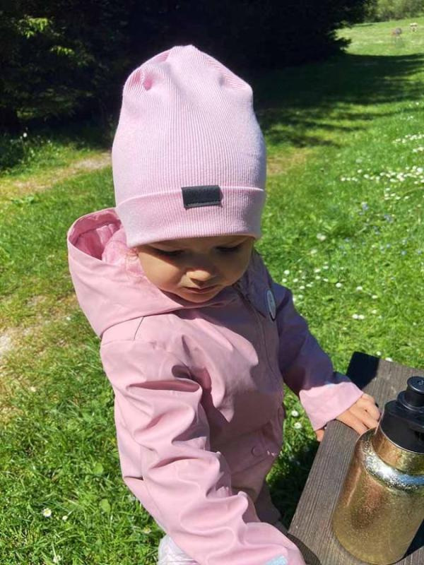Prechodná detská čiapka Rebrovaná bavlna, BABY PINK 3
