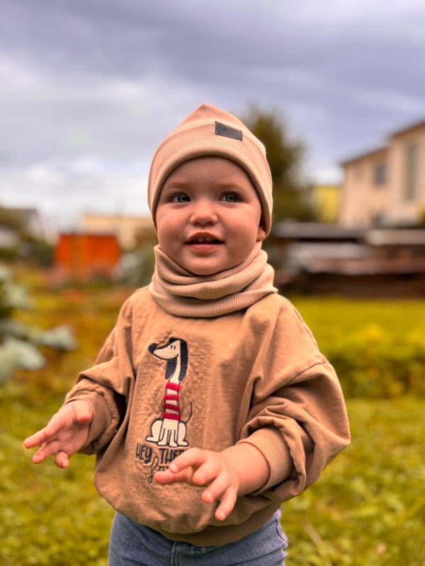 Nákrčník pre deti, rebrovaná bavlna - CAPUCCINO 4