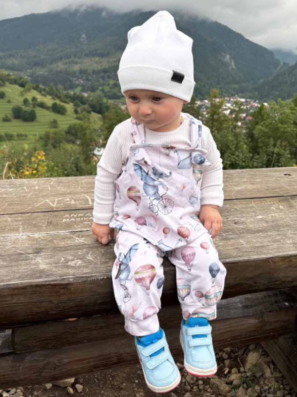 Prechodná detská čiapka Rebrovaná bavlna, BIELA 5