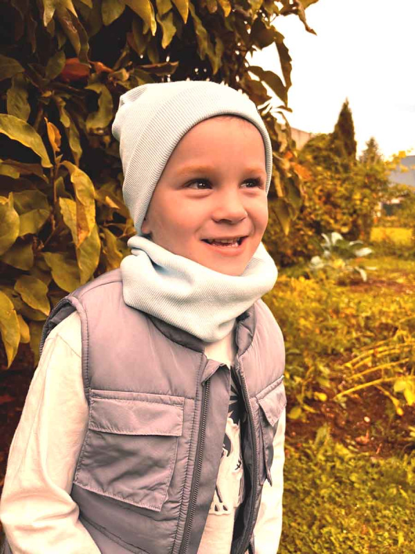 Prechodná detská čiapka Rebrovaná bavlna, BIELA 2