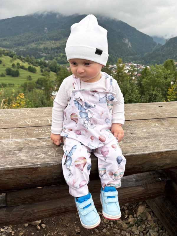 Prechodná detská čiapka Rebrovaná bavlna, BIELA 3
