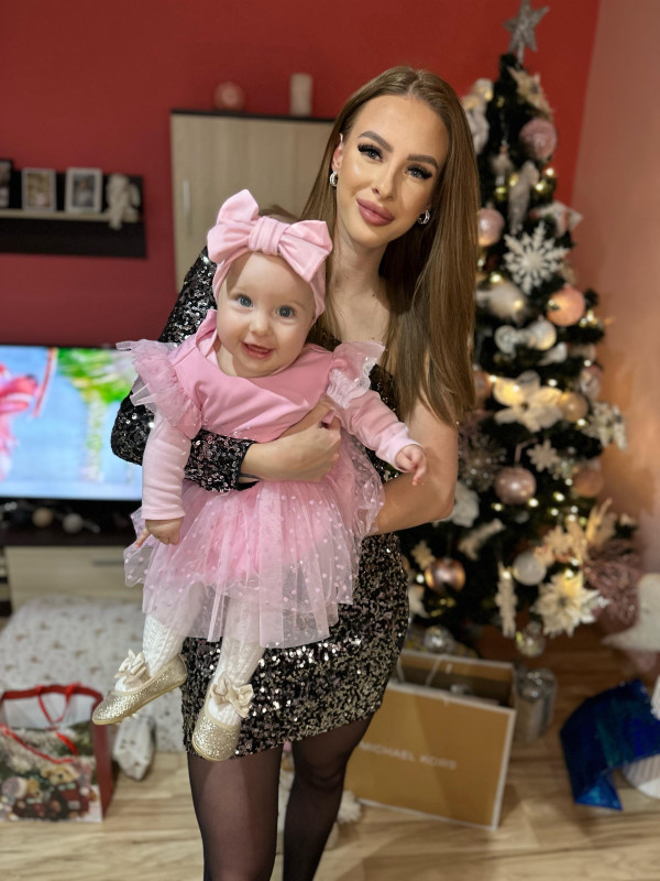 Čelenka mašlička Bavlna, BABY PINK 11