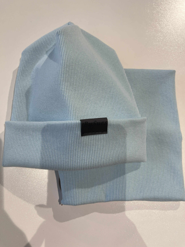 Nákrčník rebrovaná bavlna, BABY BLUE