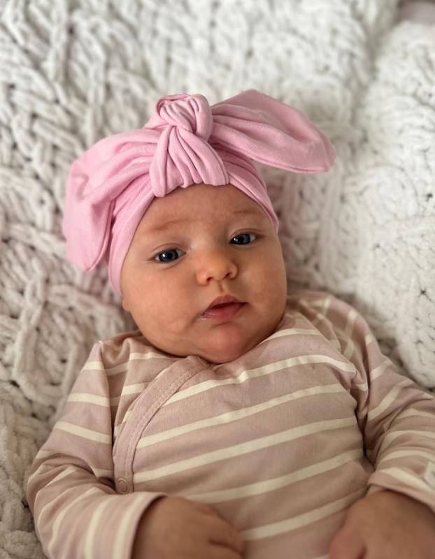 TURBAN s uzlíkom, BAVLNA BABY PINK