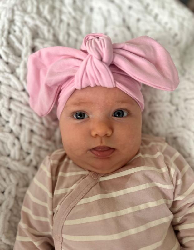 TURBAN s uzlíkom, BAVLNA BABY PINK