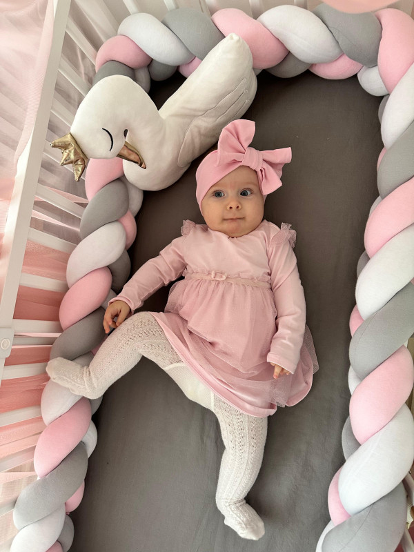 Čelenka mašlička Bavlna, BABY PINK 14