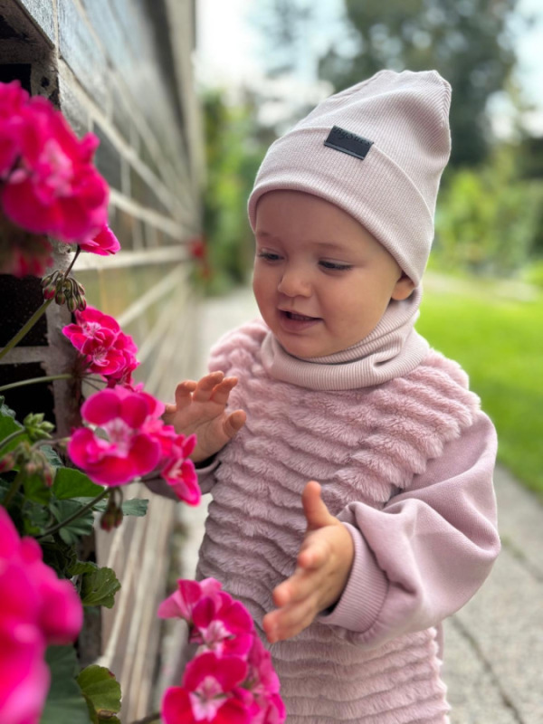 Nákrčník pre deti, rebrovaná bavlna - STARORUŽOVÝ 3