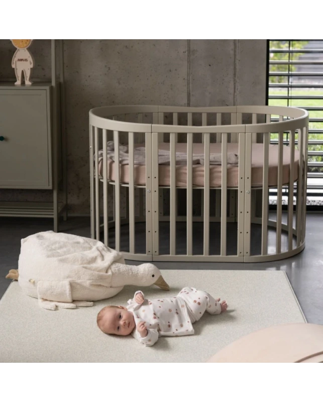 Rastúca postieľka set 7v1 - olivová (matrac, 2x plachta + držiak baldachýnu) 9