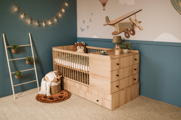 KLUPS KOMPAKT detská postieľka 3v1 - Buk 1