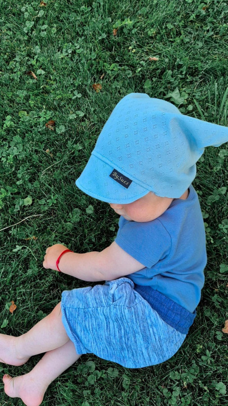 Letná šatka Bavlna, Pointelle SKY BLUE